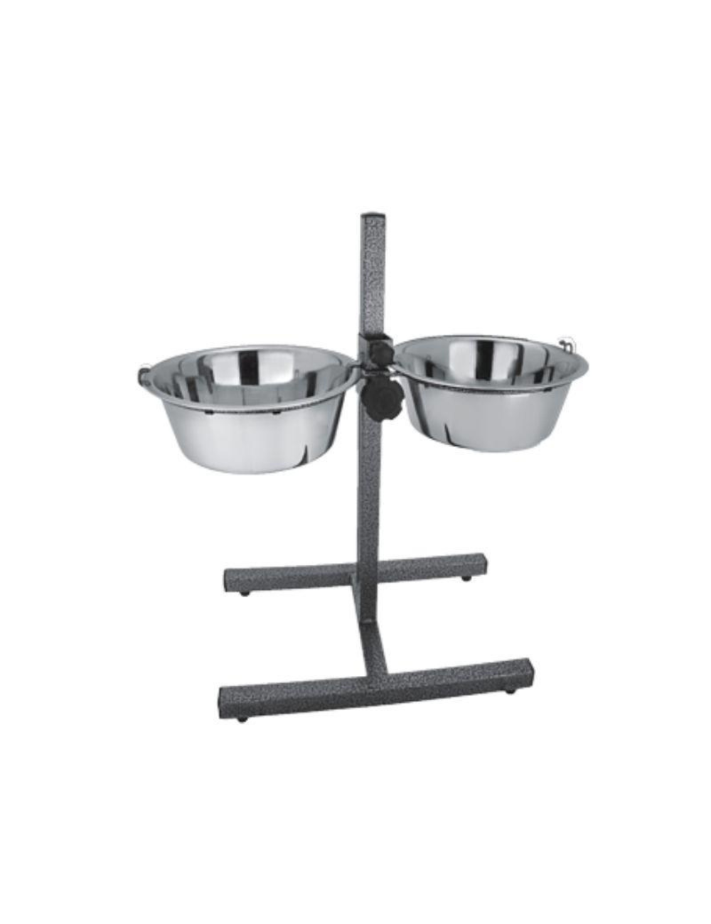 Gamelles sur Pied Réglables 40cm – 2 Bols Inox 1,8L pour Chien