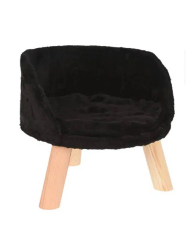 Fauteuil Confort pour Chat - Design Bois et Peluche Douce