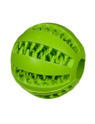 Balle dentaire pour chien en caoutchouc – 7 cm | Jouet distributeur de friandises & hygiène bucco-dentaire