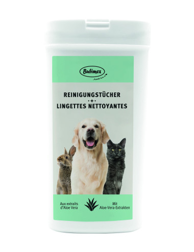 Lingettes nettoyantes pour chien, chat et rongeur – Boîte de 30 | Aux extraits d'Aloe Vera, formule douce