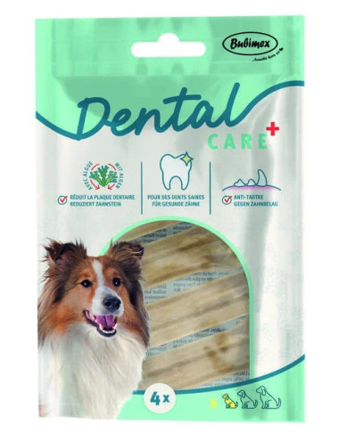 Dental Care+ Os à mâcher pour chien aux algues – Lot de 4 (8 cm) ou 1 os (21 cm) | Anti-tartre et anti-plaque