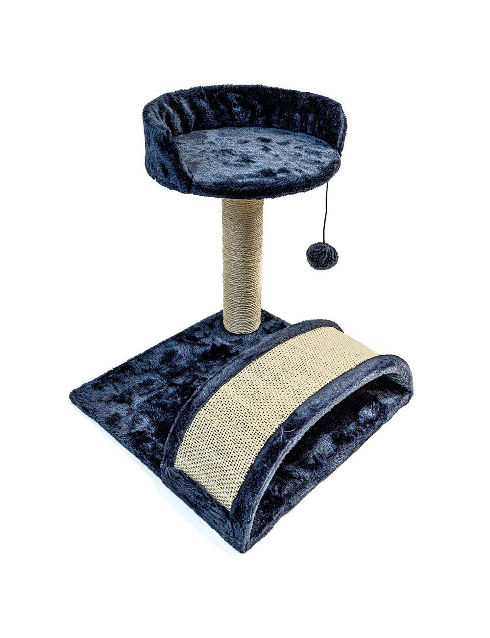 Arbre à Chat L39xL41xH41cm – Griffoir, Perchoir et Jouet Suspendu