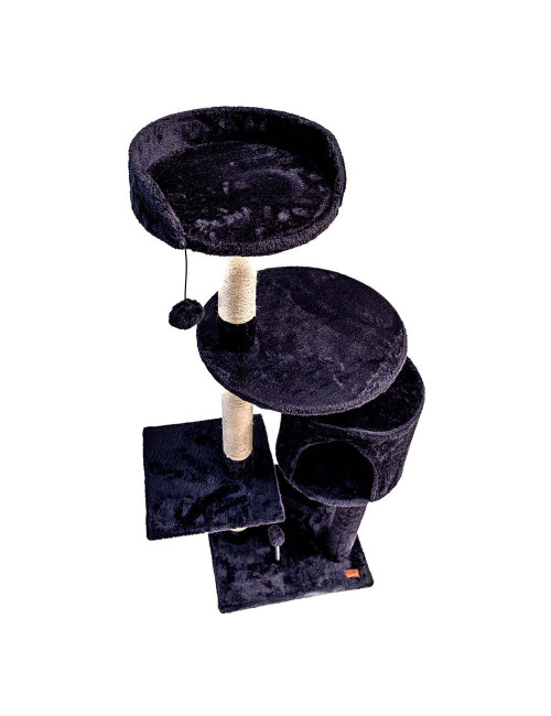 Arbre à Chat L40xL40xH112cm – Griffoir, Perchoirs et Niche Douillette