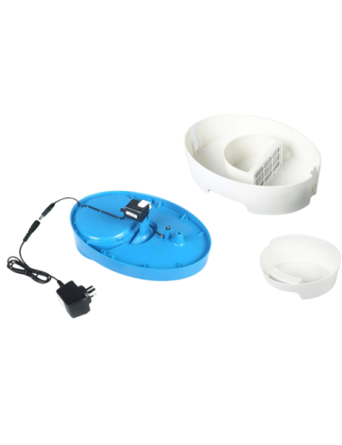 Fontaine à Eau Filtrante 2-en-1 avec Bol à Croquettes – Chat