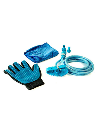 Kit de Bain Chien – 5 Accessoires avec Serviette, Gant et Tuyau
