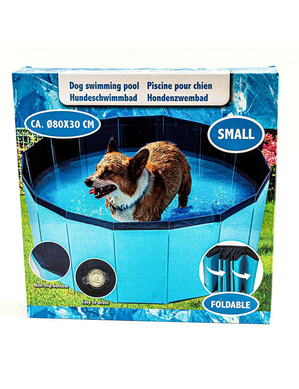 Piscine pliable pour chien antidérapante – Tailles S/M/L