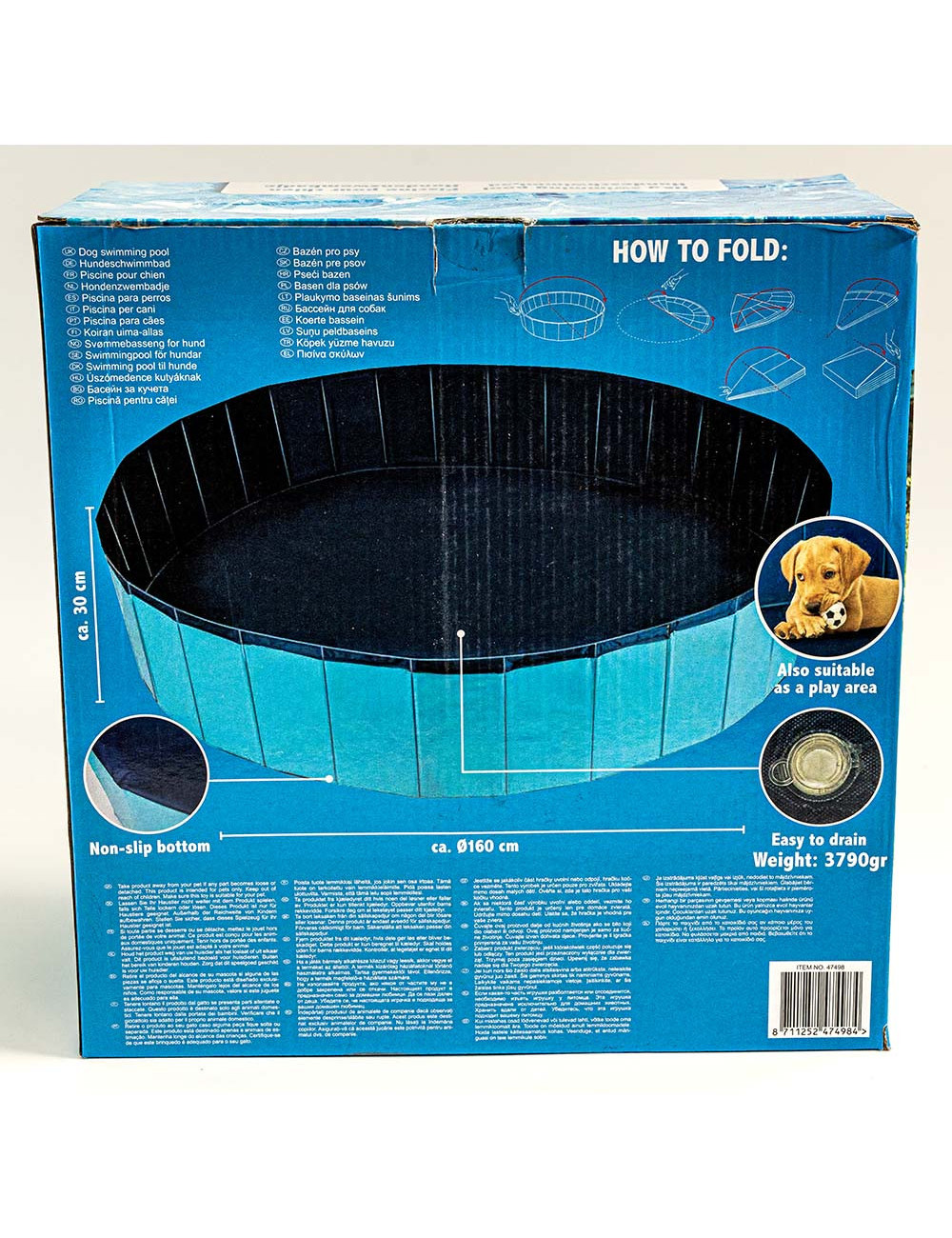 Piscine pliable pour chien antidérapante – Tailles S/M/L