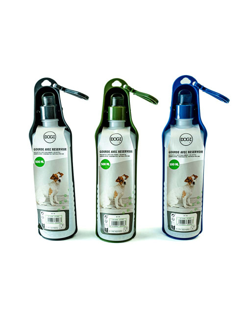 Gourde pour chien avec réservoir – Bouteille d’eau portable 500 ml