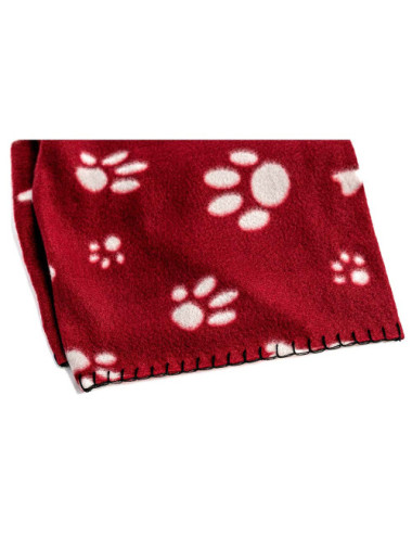 Couverture Polaire pour Chien - Motif Pattes et Os, Douce et Confortable