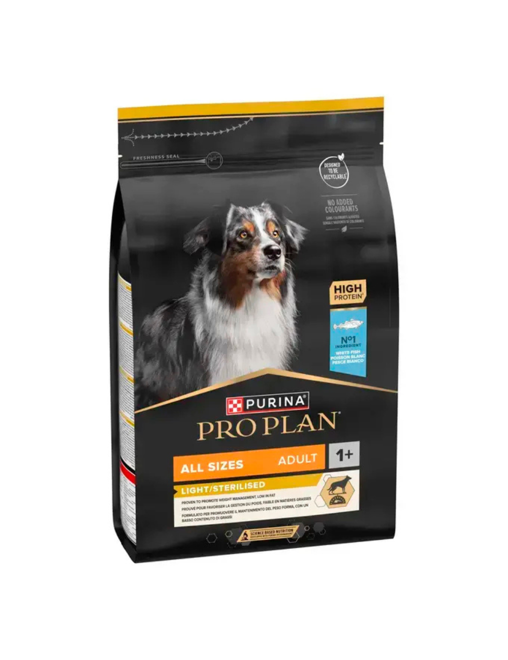 PURINA PRO PLAN All Sizes Adult Dog Light / Sterilised Riche en Poisson blanc - 3kg
