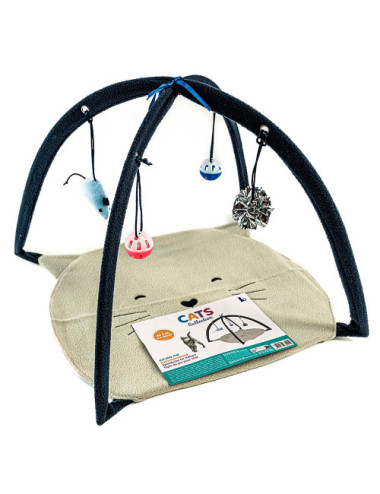 Aire de Jeu Interactive pour Chat – Tapis d'Éveil avec Jouets Suspendus